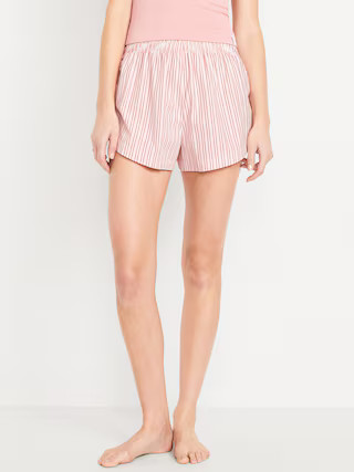 Oversized Poplin Pajama Shorts | Old Navy (US)
