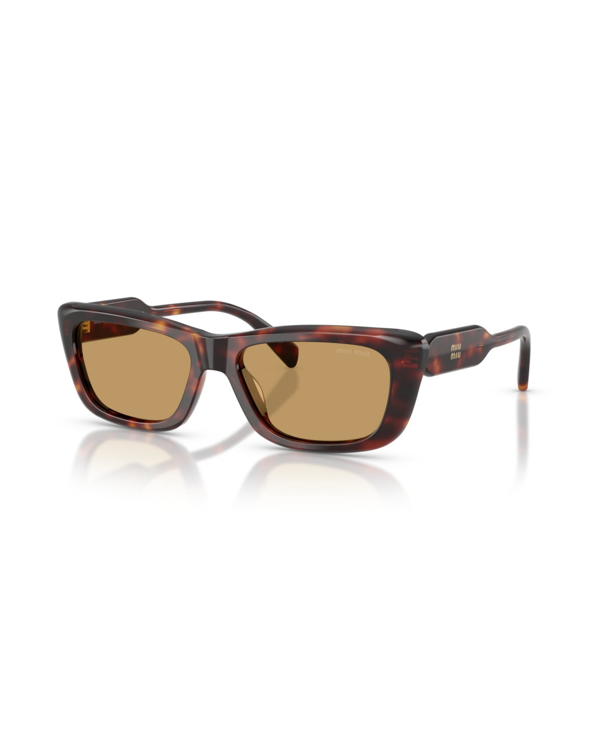 Miu Miu Women's Rectangle Sunglasses, Mu B12S - Havana | Macy's