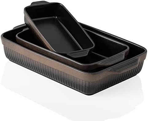 Kanwone Ceramic Baking Dishes, Rectangular Lasagna Pans, Casserole Dishes, Bakeware Set for Cooking, | Amazon (US)