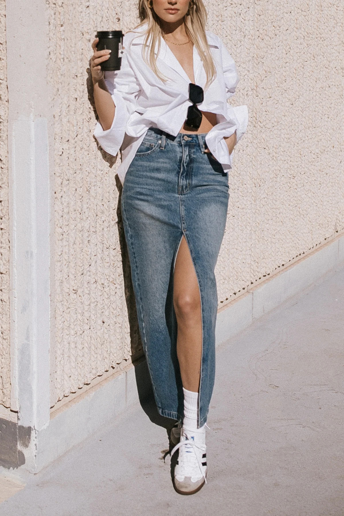 Keep It Real Midi Skirt - Denim | THELIFESTYLEDCO