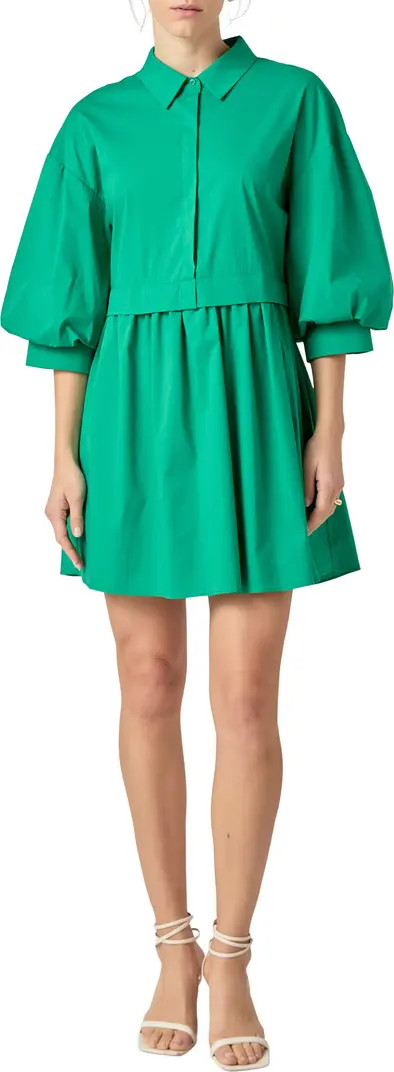 Puff Sleeve Shirtdress | Nordstrom