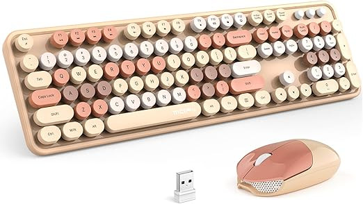 MOFII Wireless Keyboard and Mouse Combo,2.4GHz Retro Full-Size Keyboard with Number Pad and Cute ... | Amazon (US)