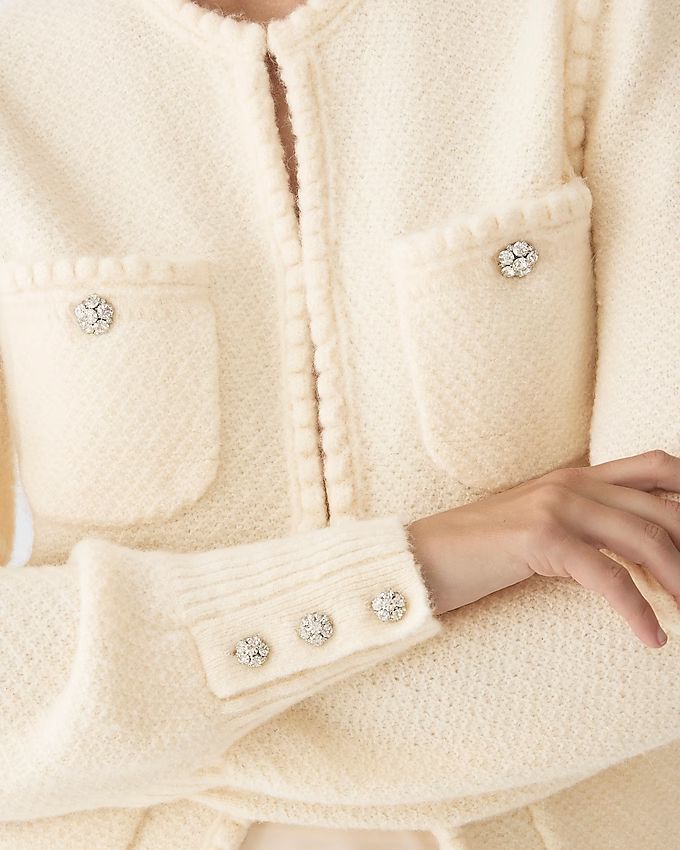 Odette sweater lady jacket with jewel buttons | J.Crew US