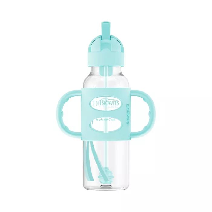 Dr. Brown's Milestones Sippy Straw Bottle with Silicone Handles - Aqua | Target