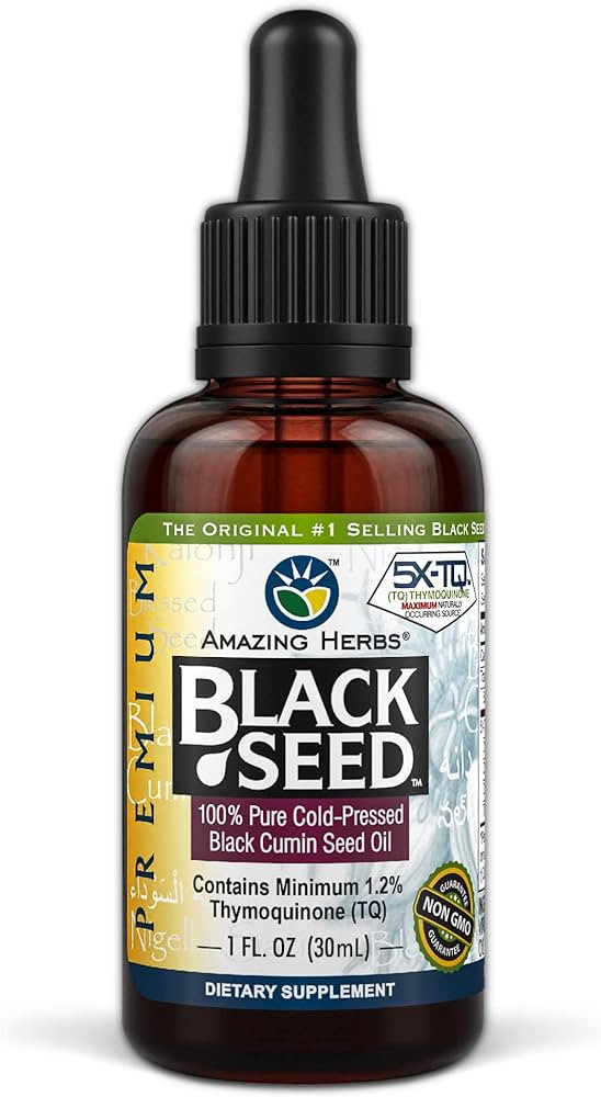 Amazing Herbs Premium Black Seed Oil - Gluten Free, Non GMO, Cold Pressed Nigella Sativa Aids in ... | Amazon (US)