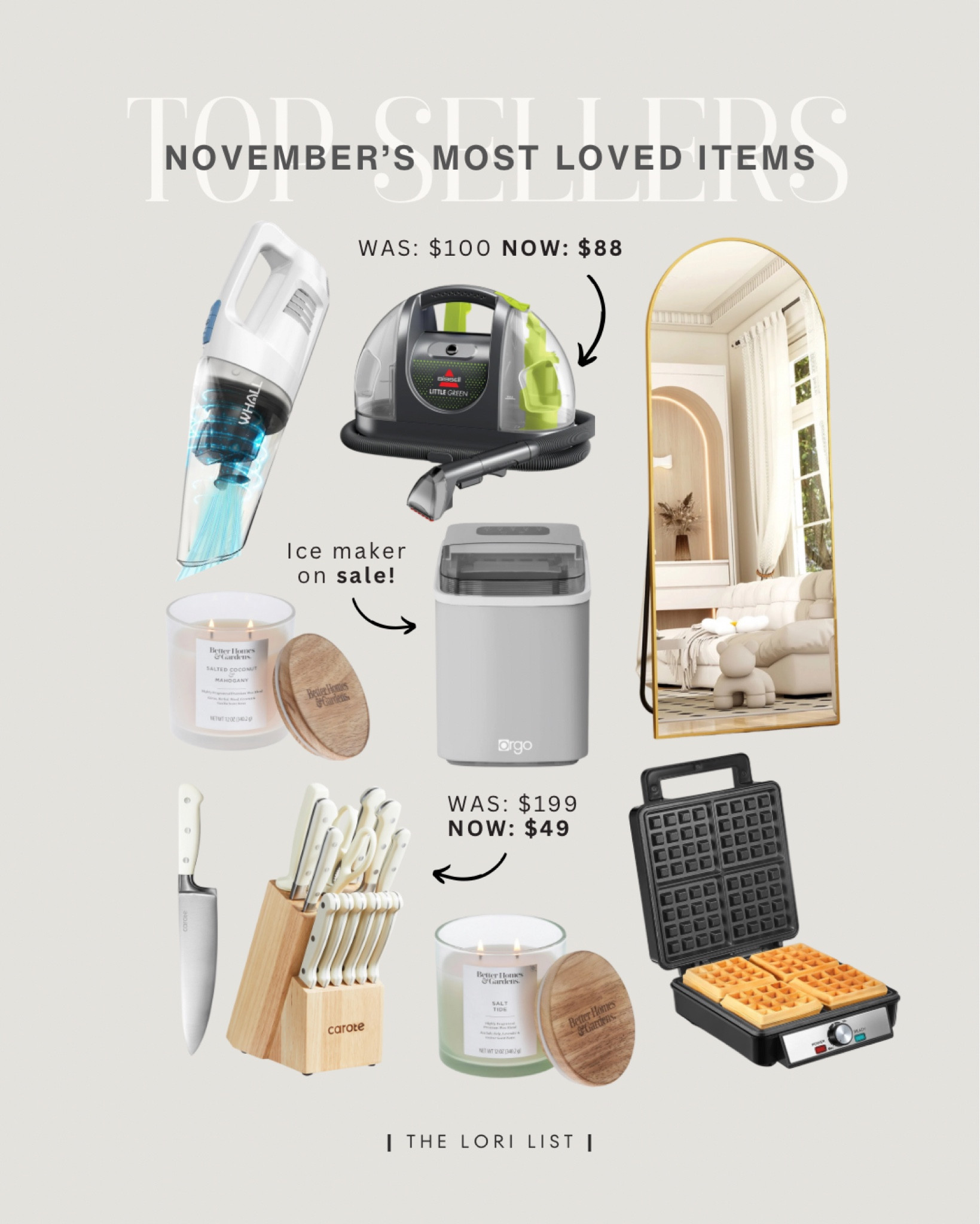 Novembers most loved items 🌟 featuring Walmart home appliances on SALE NOW! 😍
walmart, walmart finds, walmart home, vacuum, cordless vacuum, walmart home decor, walmart deals, affordable furniture, walmart kitchen sale, winter home, kitchen deals, ice maker, knife set, kitchen sets, gifts for the home, holiday candles, sale alert, holiday gift guide, home gifts, christmas gifts, gold home decor, handheld vacuum, waffle maker, cozy gifts

#LTKSaleAlert #LTKCyberWeek #LTKHome