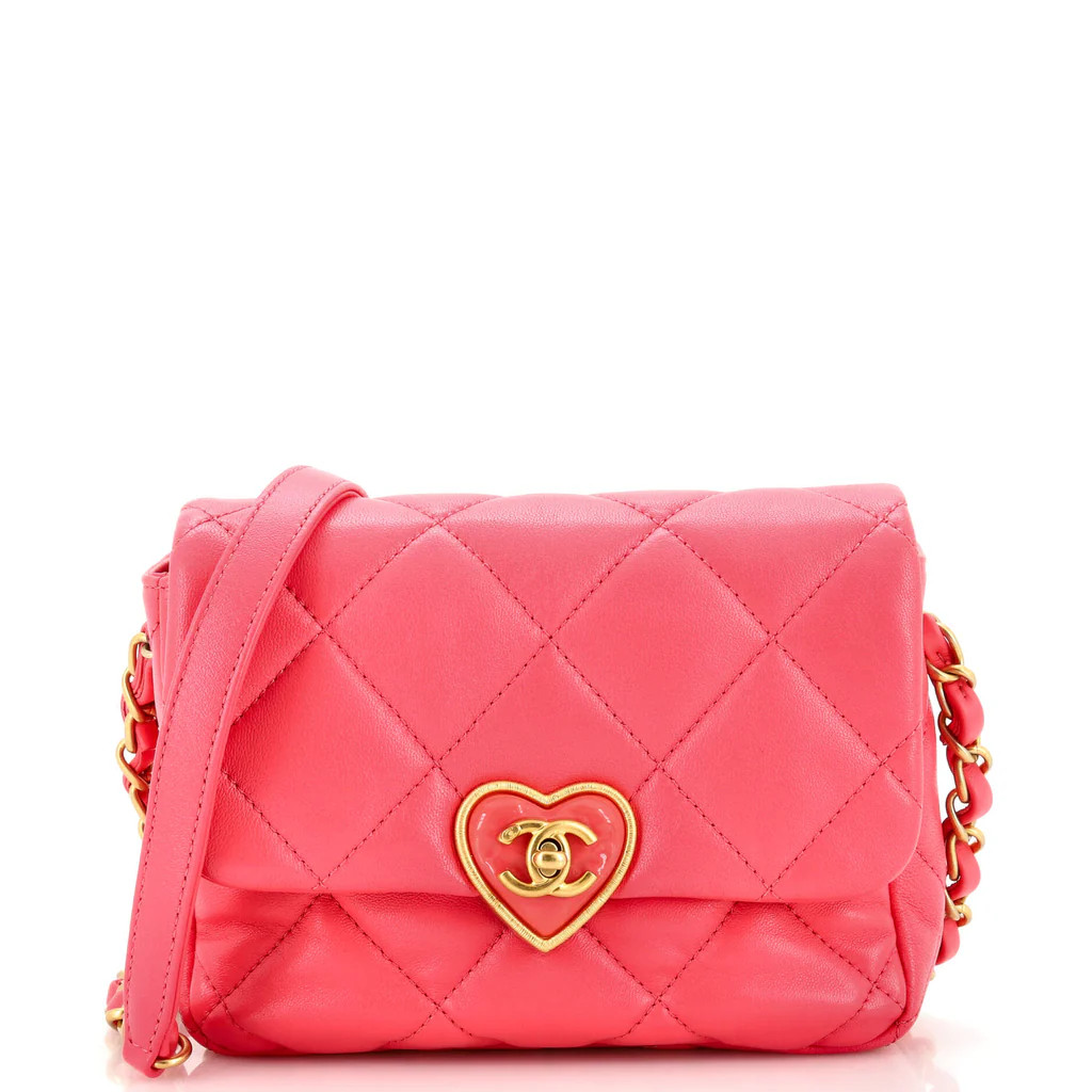 Coco Love CC Heart Flap Bag Quilted Lambskin Mini | Rebag