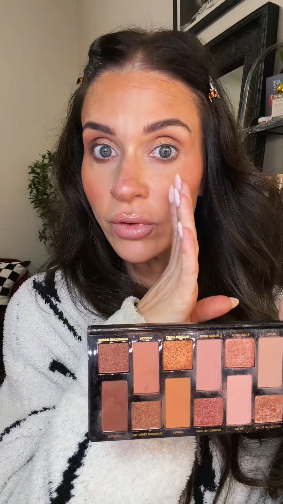 My go-to shadow palette. It has everything you need all in one place. @ulta 
Too faced cosmetics
Makeup 
Natural eyeshadow palette 
@BK Beauty brushes are my absolute fave 
Robe
Women’s robe 