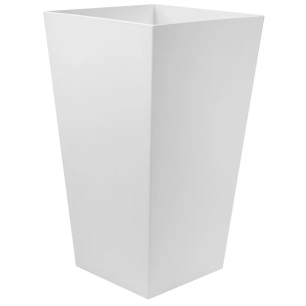 Bloem Finley Tall Tapered Square Planter 8.25" x 11.5" x 20" Casper White, Made of Recycled Mater... | Walmart (US)