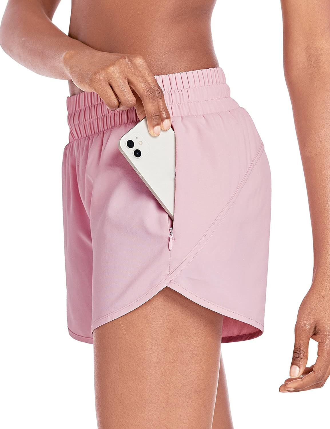 BALEAF Women's 4" Running Athletic Shorts with Zipper Pockets for Workout Gym Sports | Amazon (US)