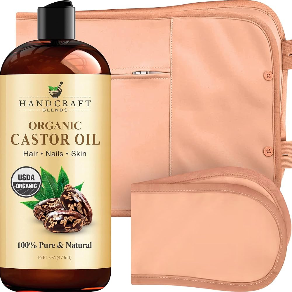 Handcraft Blends Castor Oil Pack Wrap | Organic Castor Oil 16 oz | Reusable Wraps | Durable Comfo... | Amazon (US)