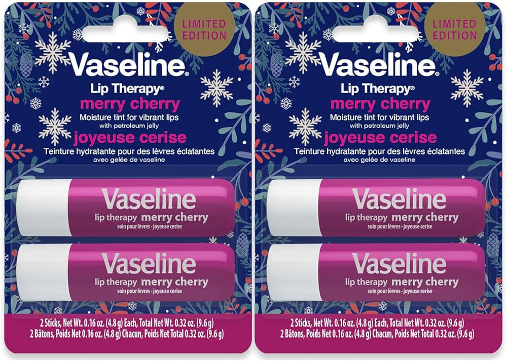 Vaseline Lip Therapy Stick Twin Pack – Merry Cherry Holiday Limited Edition (2-Pack) | Amazon (US)