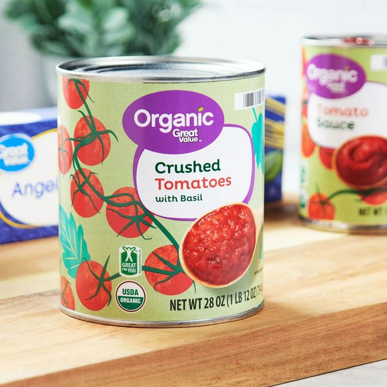 Great Value Organic Crushed Tomatoes with Basil, 28 oz | Walmart (US)