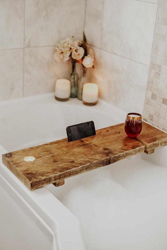 Wooden Bath Caddy  Handmade Rustic Upcycled | Etsy | Etsy (UK)