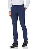 Louis Raphael Men's Skinny Fit Flat Front 4 Way Stretch Sharkskin Dress Pant, Bright Blue, 36Wx34L | Amazon (US)