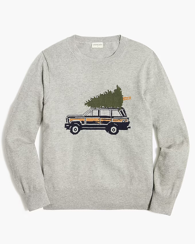Boys' truck and tree crewneck sweater | J.Crew Factory