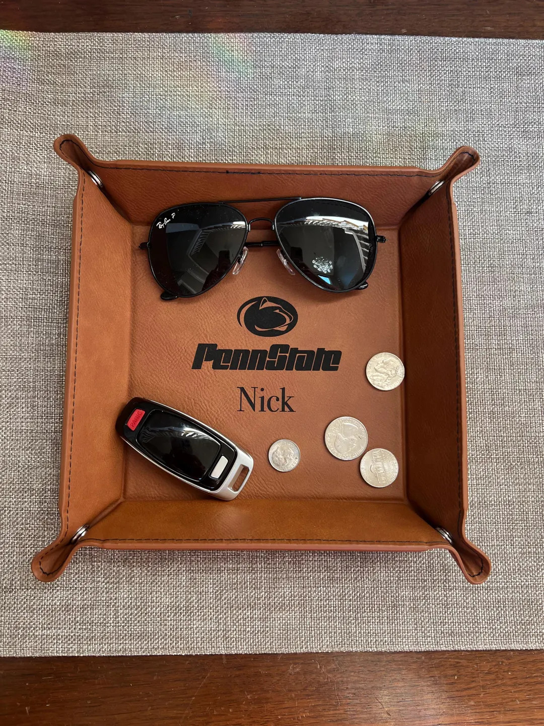 Custom Logo High School or College Graduation Personalized Engraved Vegan Leather Valet Tray/catc... | Etsy (US)