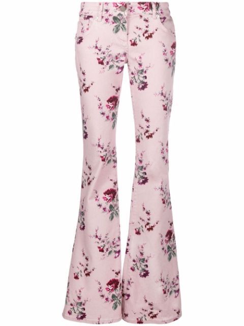 flared floral print jeans | Farfetch (US)