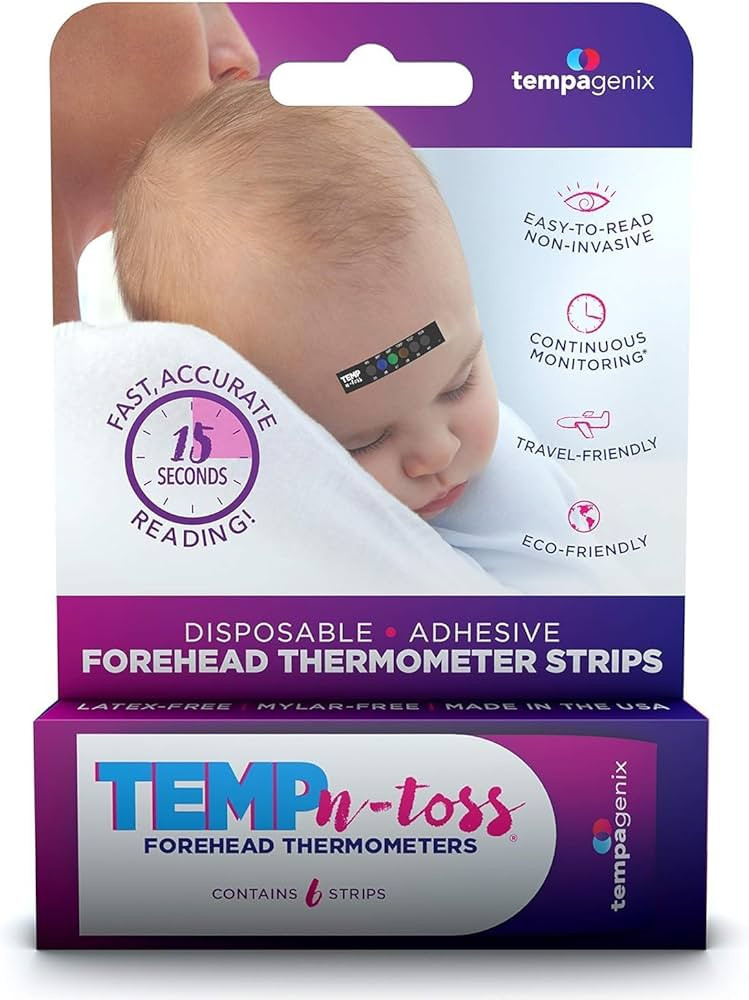 Fast Reading Disposable Forehead Thermometer Strips - Temp-N-Toss for Accurate & Hygienic Baby Te... | Amazon (US)