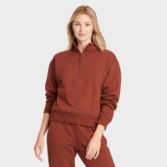 Women's Fleece Quarter Zip Sweatshirt - A New Day™ | Target