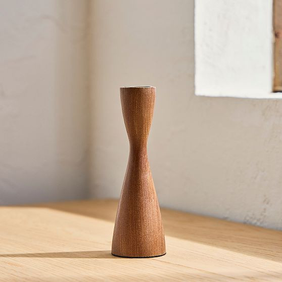 Tira Taper Holder, Medium, Dark Ash, Set of 2 | West Elm (US)