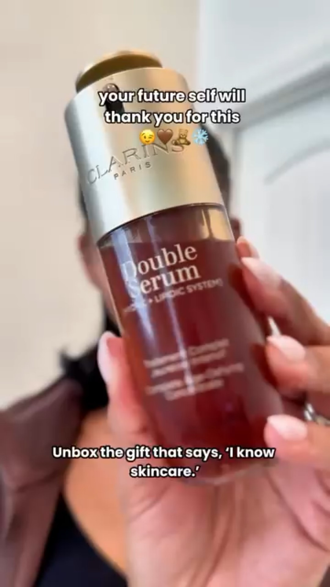 ✨ Glow into the future with the power of Clarins Double Serum. Designed to smooth, hydrate, and visibly improve skin for a youthful glow. Give your skin the luxury it deserves—because you’re worth it. 🤎 @clarinsusa

#FineLinesSkincare #ClearFaceSkincare #DrySensitiveSkincare #GlassSkincareRoutine #SkinTextureSkincare #SkincareForGlassSkin #SkincareTutorial #NighttimeSkincare #ViralBeautyProducts #ClarinsSkincare #beautytok #skincare 

fine lines skincare
clear face skincare
dry sensitive skincare 
glass skincare routine
skin texture skincare
skincare for glass skin
skincare tutorial
nighttime skincare
viral beauty products 
clarins skincare
clarins double serum before and after
clarins skincare black girl
clarins best products skincare
clarins skincare black women

#LTKmorningroutine #LTKBeauty #LTKGiftGuide