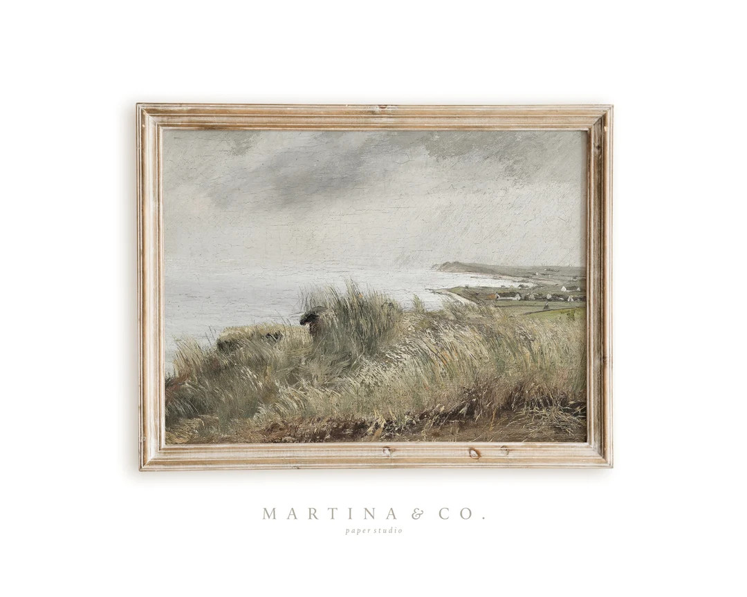 Cliff View | Vintage Painting | Digital PRINTABLE Wall Art | Etsy (CAD)