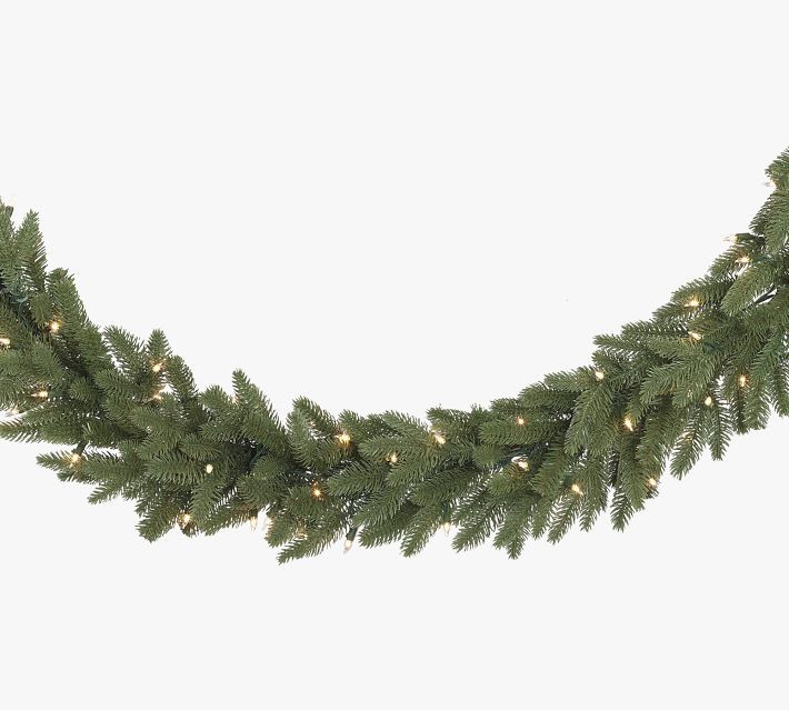OPEN BOX: Pre-Lit Faux Kennedy Fir Wreath & Garland | Pottery Barn (US)