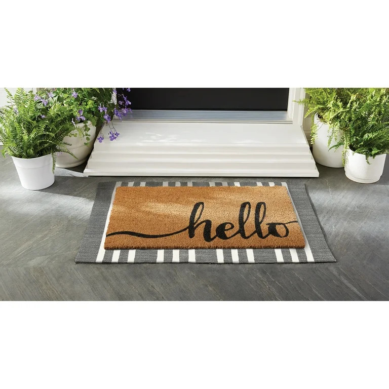 Mainstays Striped Chindi Layering Outdoor Doormat, 2' x 4' | Walmart (US)
