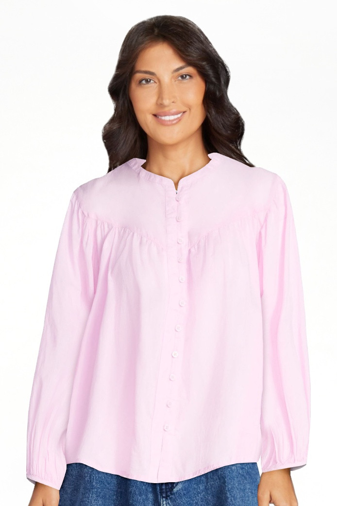Scoop Women's Flowy Cotton Blouse with Long Sleeves, Sizes XS-XXL | Walmart (US)