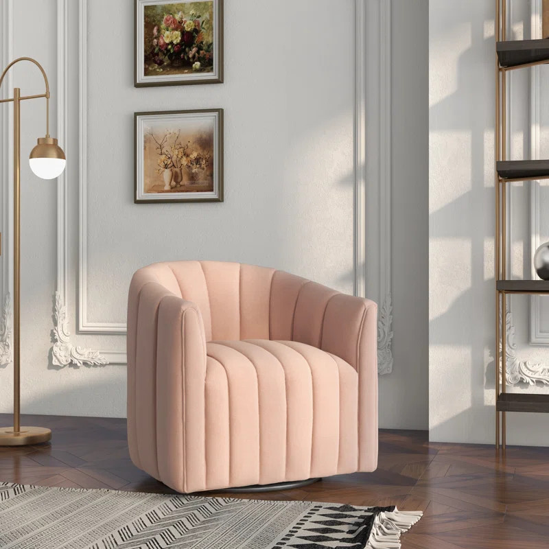 Annelotte Velvet Swivel Barrel Chair | Wayfair North America