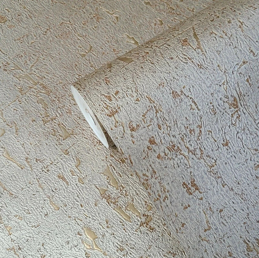 Modern Faux Cork Industrial Bronze Gold Green-gray Metallic Textured Wallpaper - Etsy | Etsy (US)