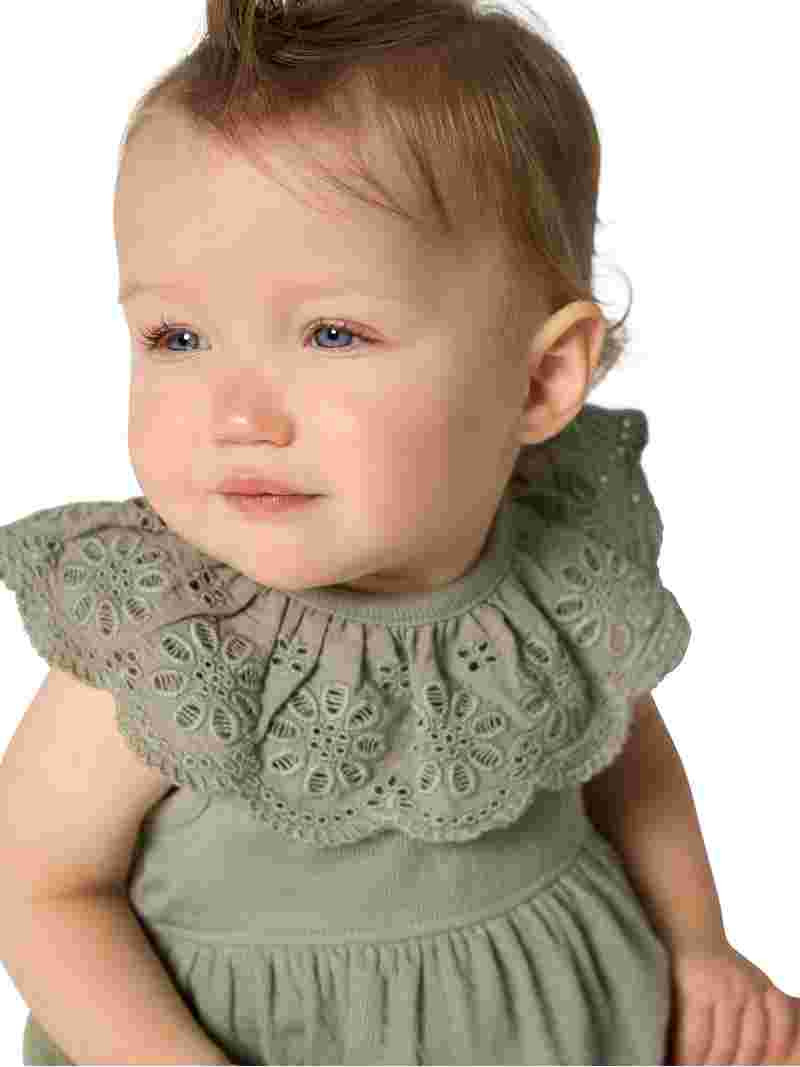 Modern Moments by Gerber Baby Girl Cotton Ruffle Novelty Lace Bubble Romper, Sizes 0/3 Months - 2... | Walmart (US)