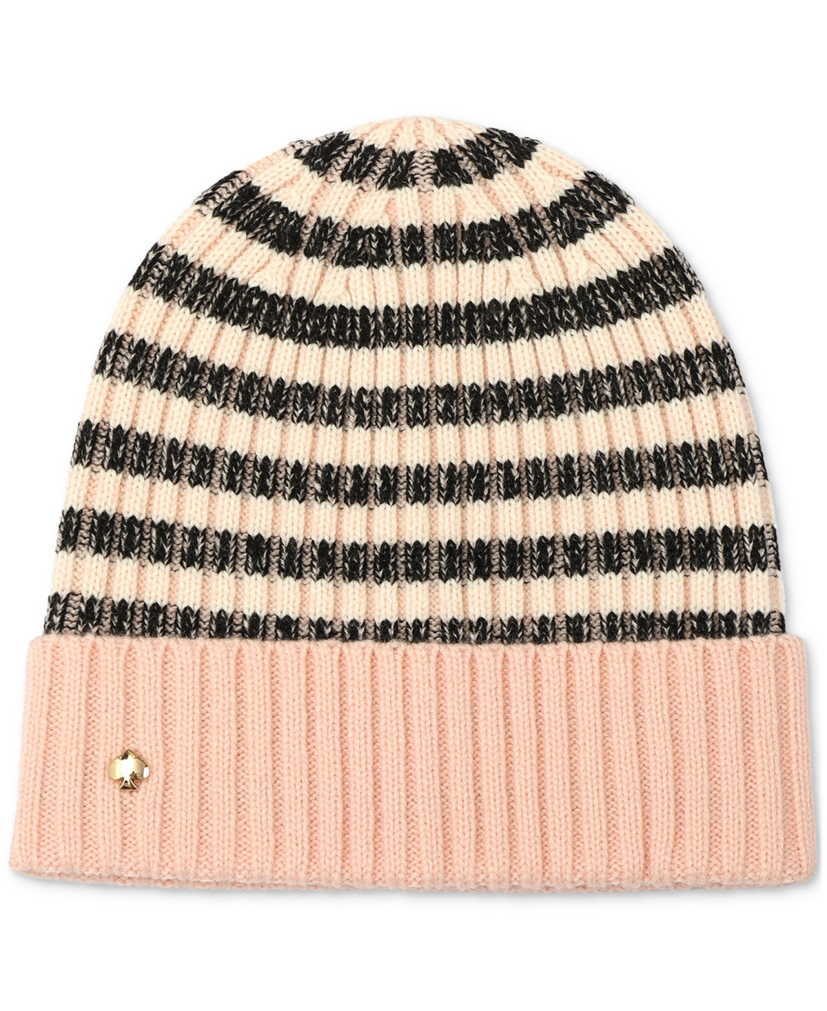 kate spade new york Striped Cuff Beanie - Pink Multi | Macy's