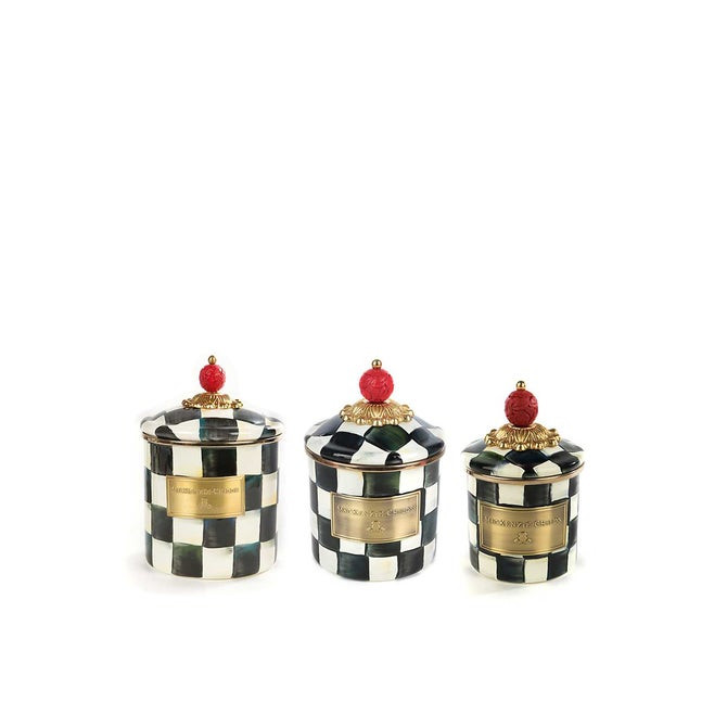 Courtly Check Enamel Canisters | MacKenzie-Childs