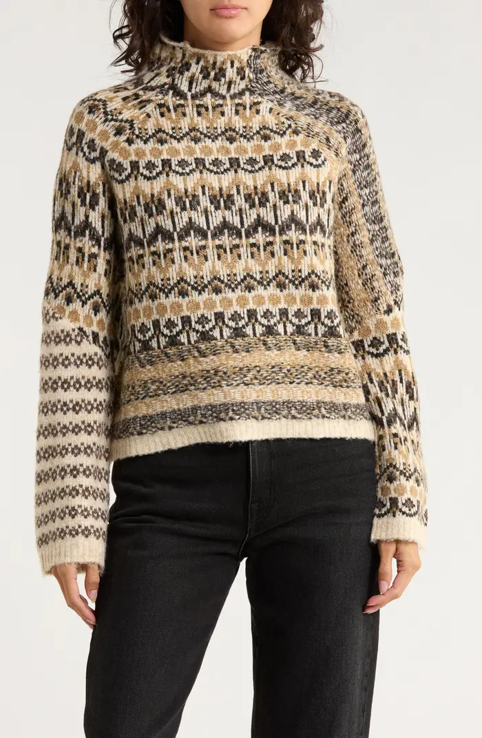 INDUSTRY REPUBLIC CLOTHING Funnel Neck Jacquard Sweater | Nordstromrack | Nordstrom Rack