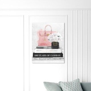 Oliver Gal Fashion and Glam Wall Art Canvas Prints 'Luxury Library' Books - Pink, White - 17 x 20 | Bed Bath & Beyond