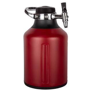 GrowlerWerks uKeg Go 128 oz. Chili Red/Stainless Steel Carbonated Growler | The Home Depot