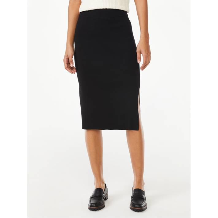 Free Assembly Women's Midi Straight Sweater Skirt - Walmart.com | Walmart (US)