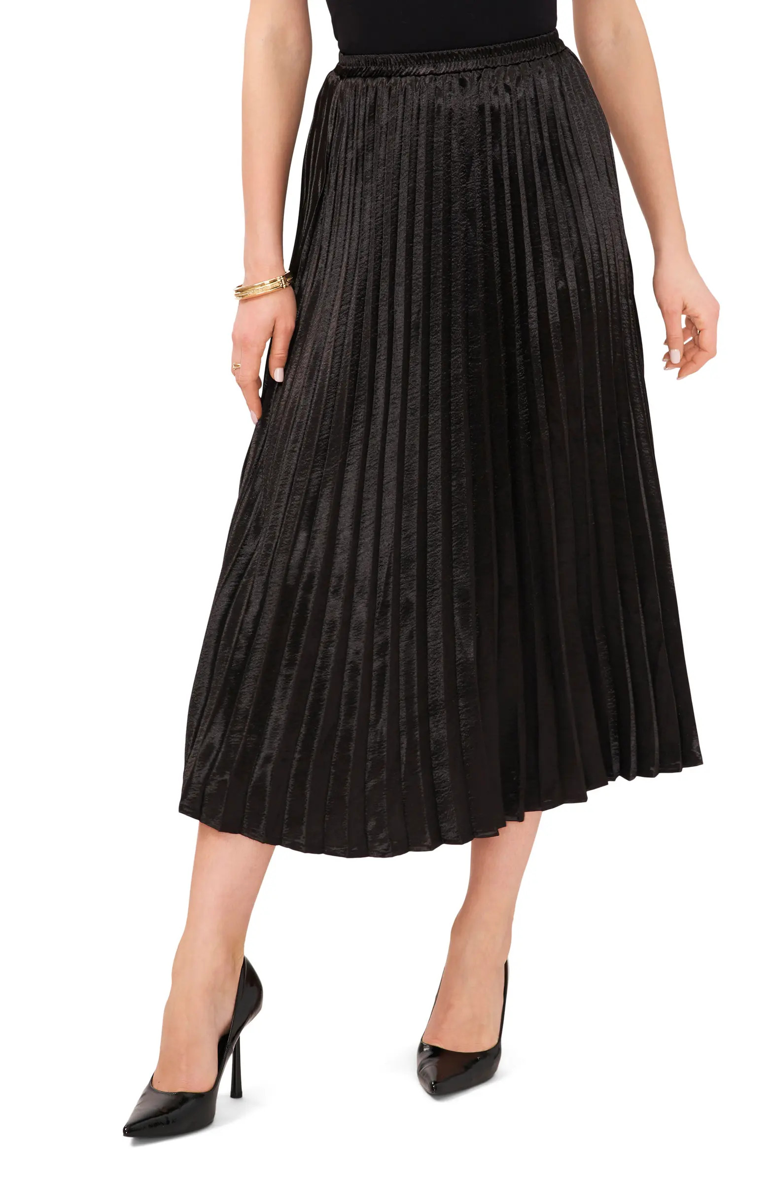 Pleated Crepe Midi Skirt | Nordstrom