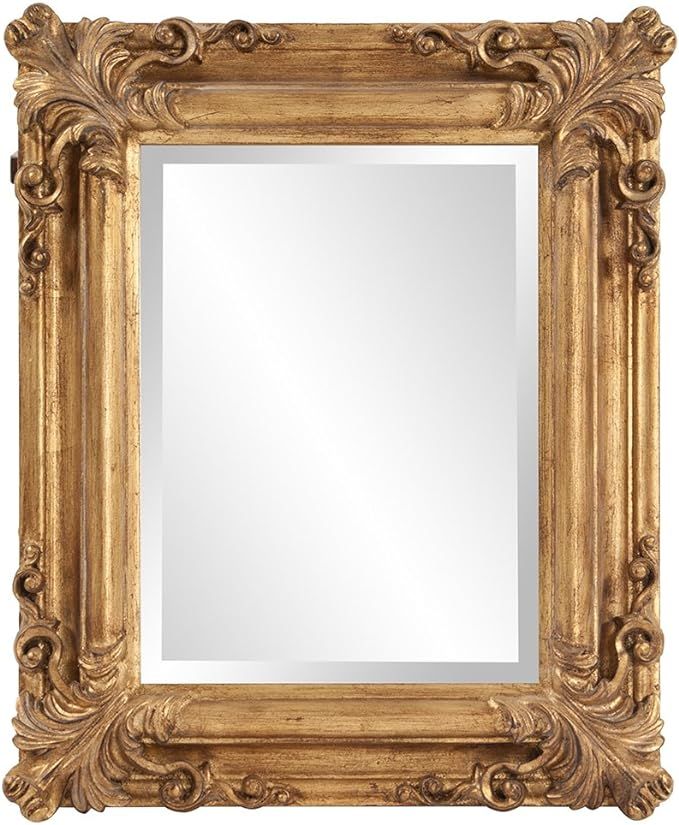 Amazon.com: Howard Elliott Edwin Hanging Rectangular Accent Rustic Antique Gold Wall Mounted Mirr... | Amazon (US)