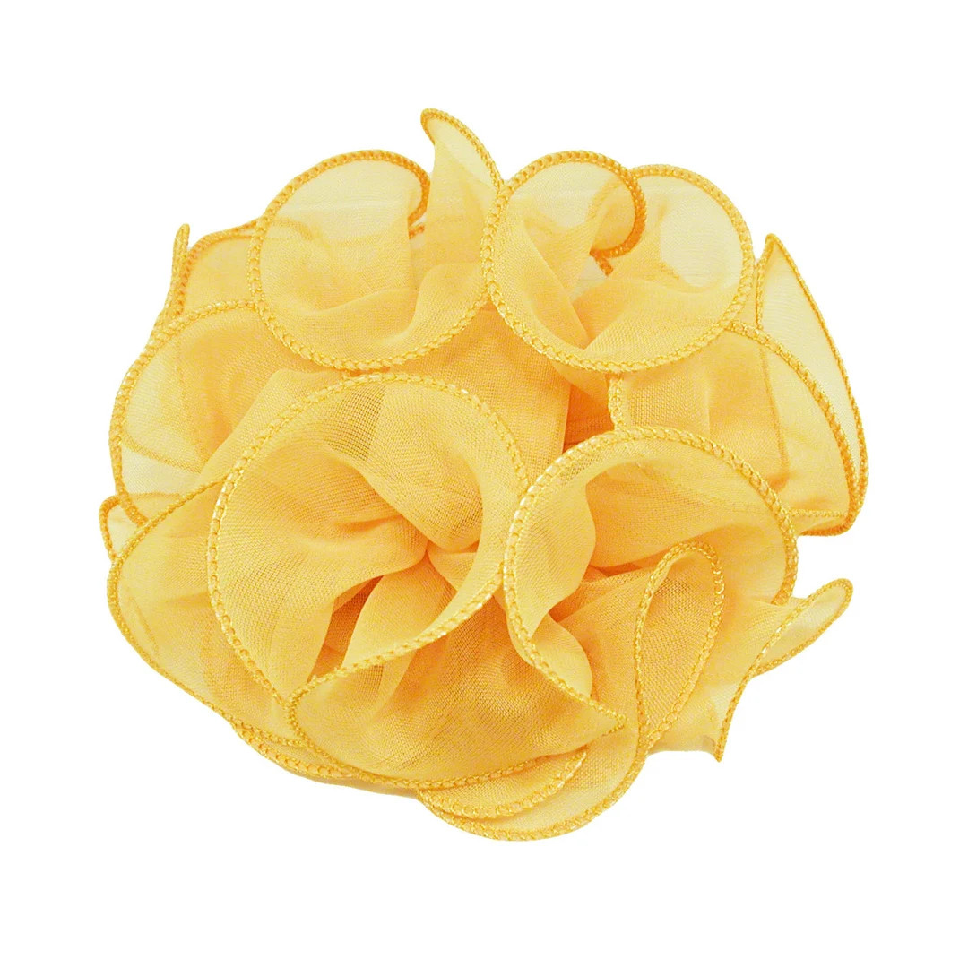 Golden Yellow Chiffon 5-1/2 Inch Ruffled Claw Jaw Clip Sheer Fabric Material Bow - Etsy | Etsy (Global)