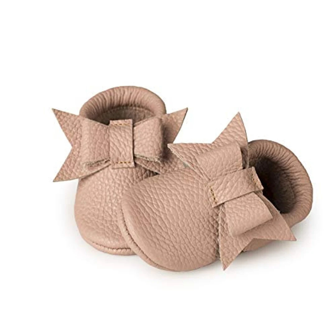 Baby Leather Shoes Infant Baby Moccasins Girls Bow Custom Name Newborn Girls Moccasins for Toddle... | Etsy (US)