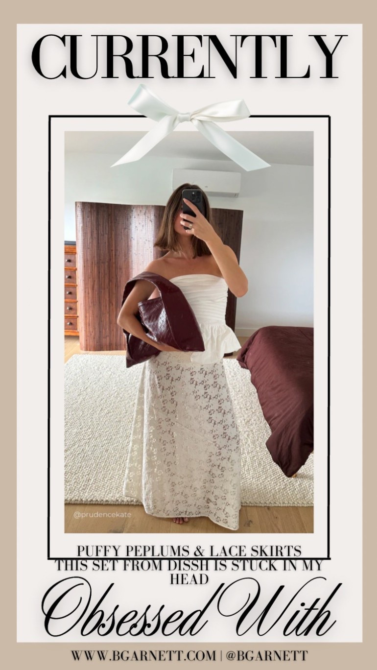 Cannot get this outfit out of my head 

Puffy peplum | spring outfit | lace skirt | white outfit | Dissh

#LTKParties #LTKWatchNow #LTKWedding