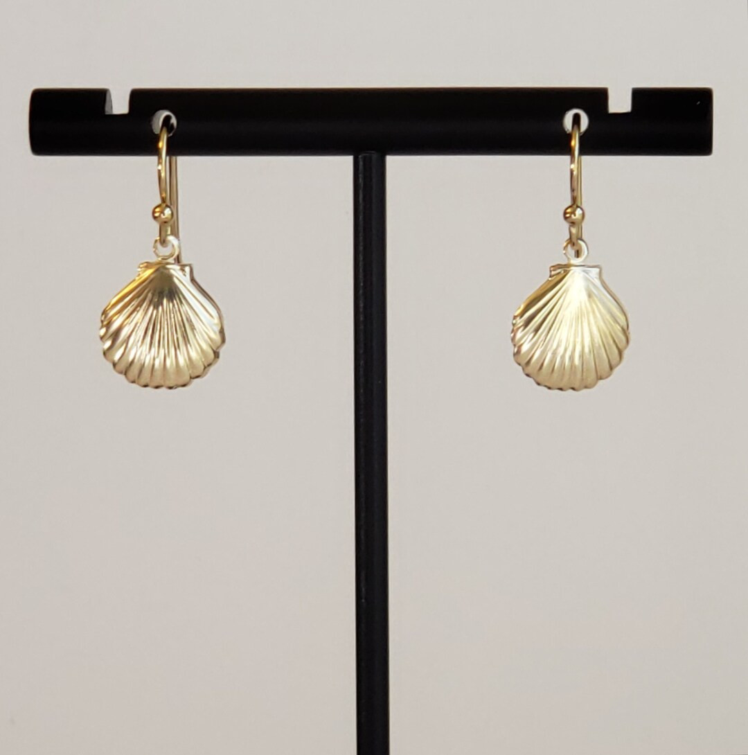 14K Gold Filled Scallop Shell Earrings With Exquisite Detailing and 14K Gold Filled Bali Hooks Wi... | Etsy (US)