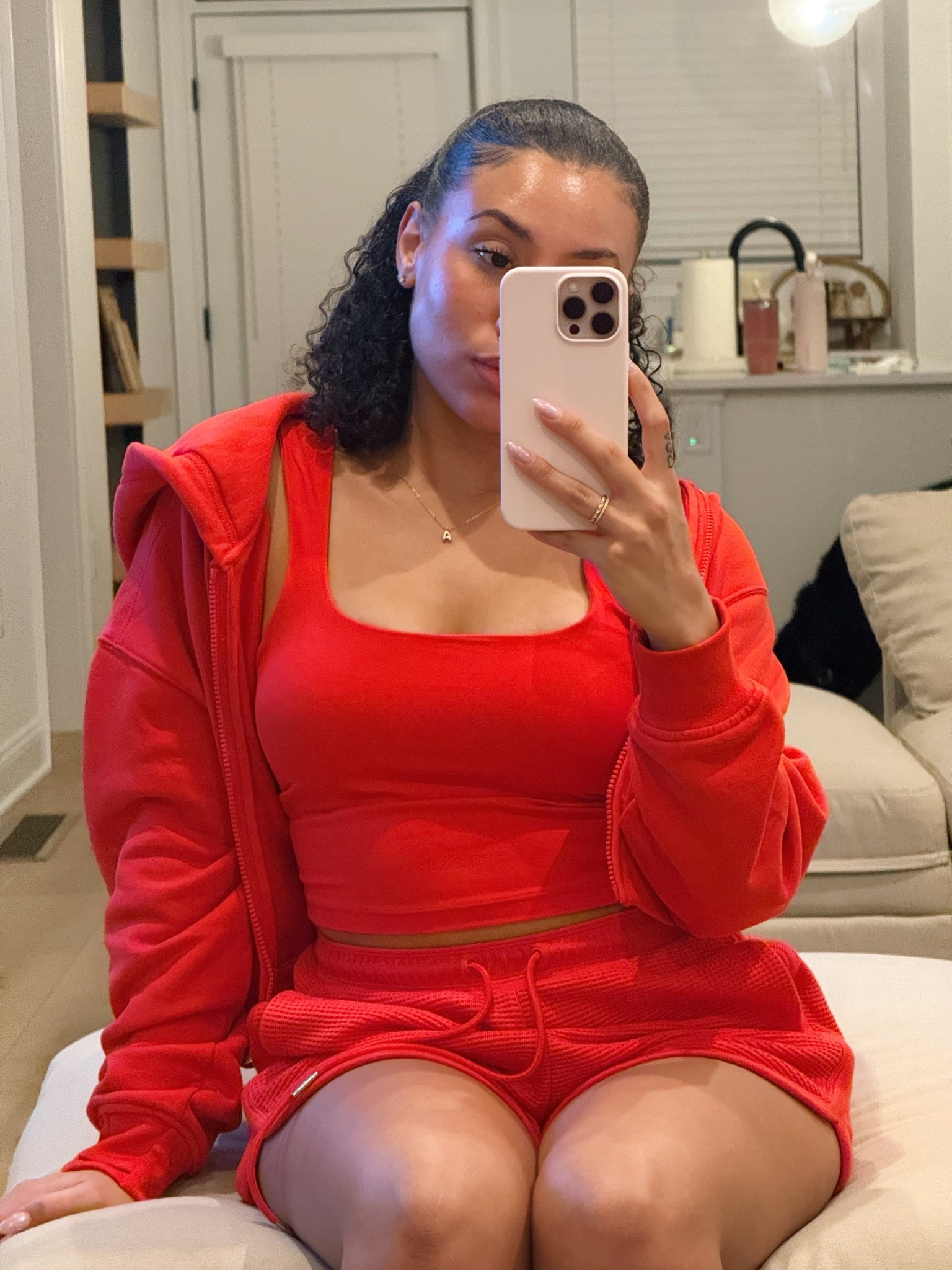 Red lounge set with jacket❤️ 

#LTKmomlife #LTKFindsUnder50 #LTKootd