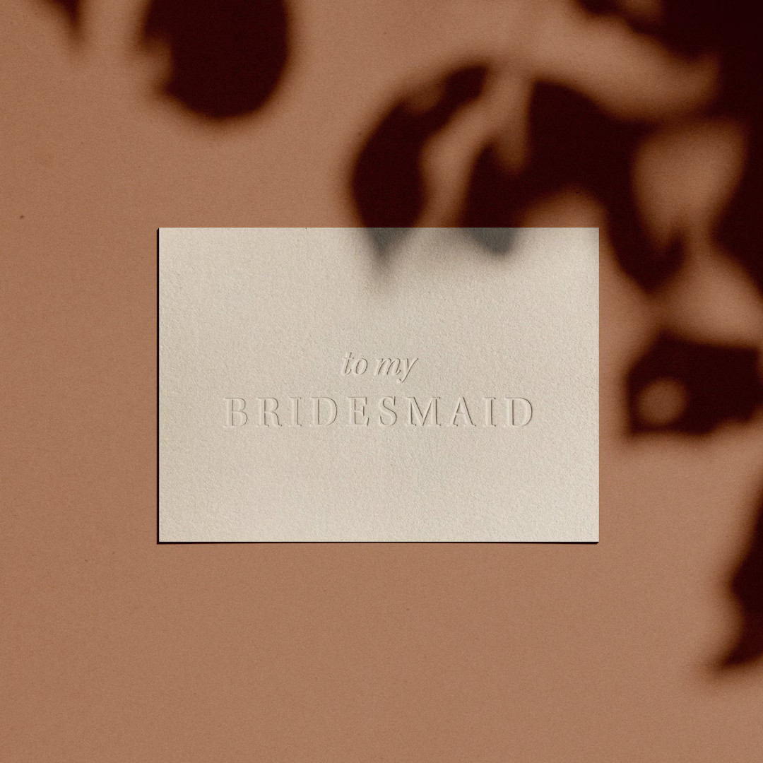 To My BRIDESMAID Card | Letterpressed | Minimal | Simple | Classy | Modern - Etsy | Etsy (US)