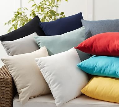 Sunbrella® Solid Indoor/Outdoor Pillows | Pottery Barn (US)