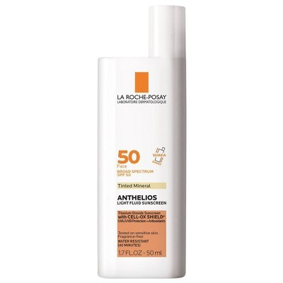 La Roche Posay Anthelios Tinted Face Sunscreen SPF 50, Ultra-Light Fluid Mineral Face Sunscreen with Titanium Dioxide - SPF 50 - 1.7 fl oz​ | Target