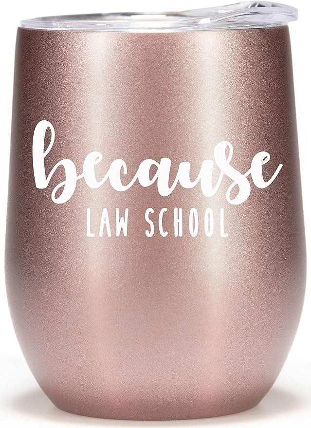Because Law School 12oz Wine Glass Tumbler Funny Law Student Gifts for Women Perfect Future Lawye... | Amazon (US)